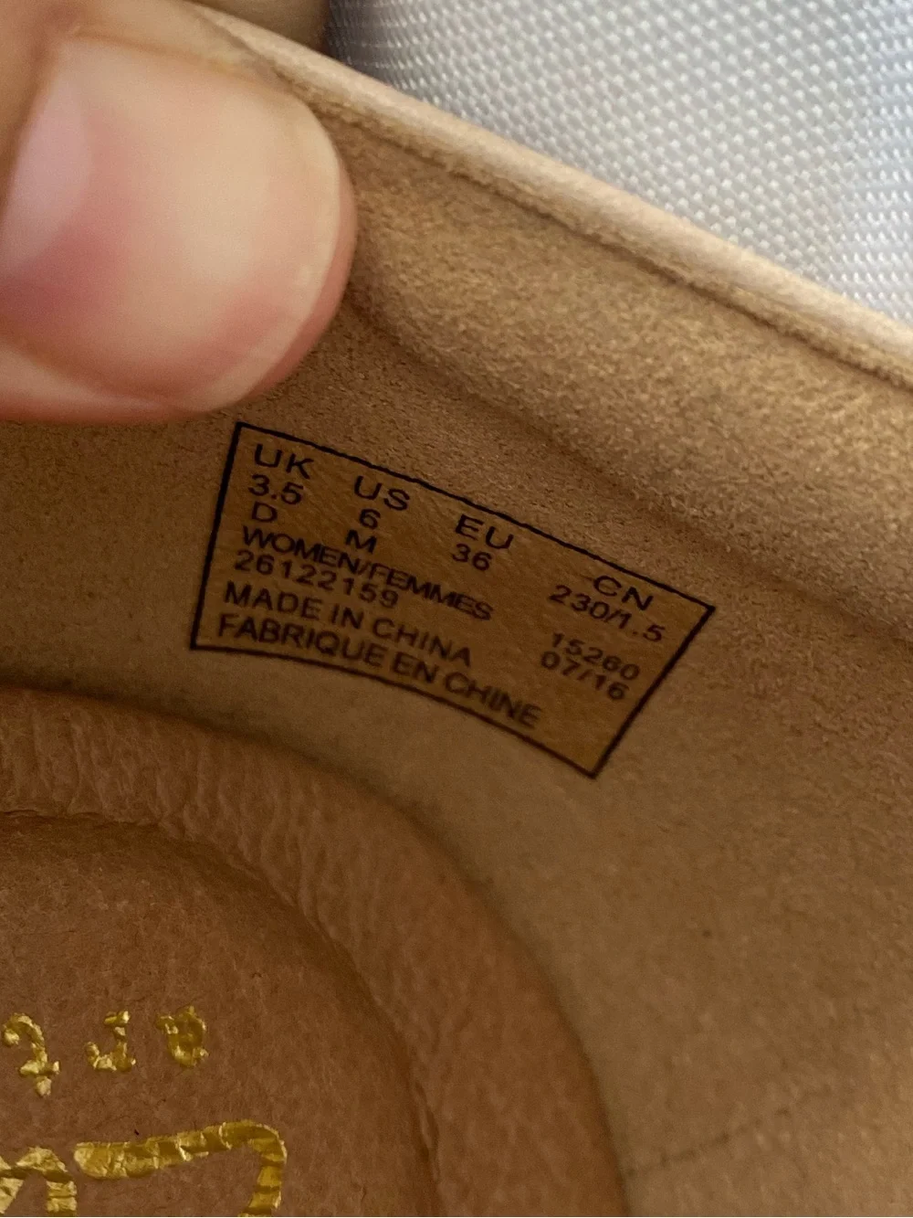 Clarks Beige Leather Rounded-Toe Comfort Flats